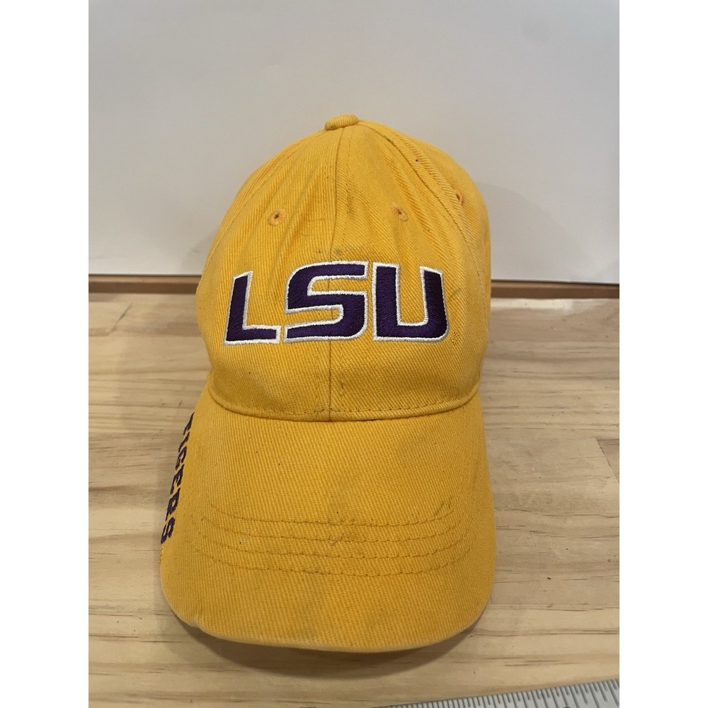 LSU Tigers Russell Hat Yellow LSU Tigers Stitched Logo Strap Back Ships In A Box